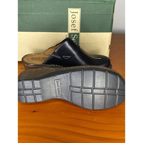 Josef Seibel Womens Carole Black Leather Mule Size 6 EU 37 - Picture 7 of 8
